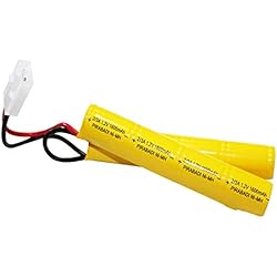 Airsoft Pile Batterie Rechargeable NiMH 9,6 V 1600 mAh | pour Fusil A AIR COMPRIMÉ ICS CA TM SRC JG G36 G&M734 etc. | avec CONNECTEUR Tamiya
