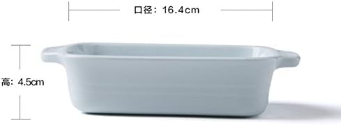 Creative western oven baked rice dishes pizza pan rectangle ceramic binaural cheese baking bowl-B
