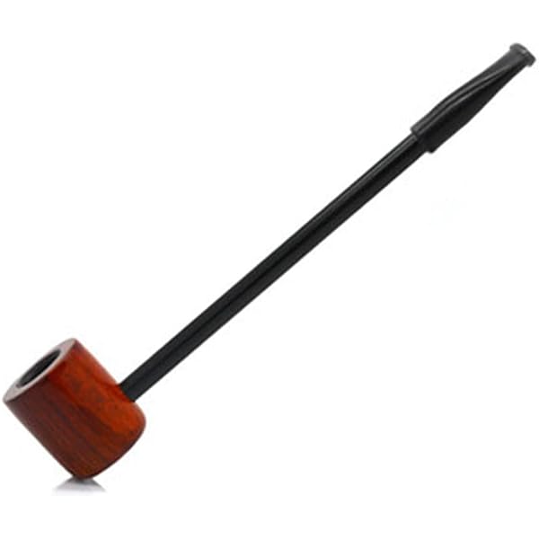 Vintage Style Wooden Effect Bent Tobacco Pipe - ABS Material Smoking Pipe