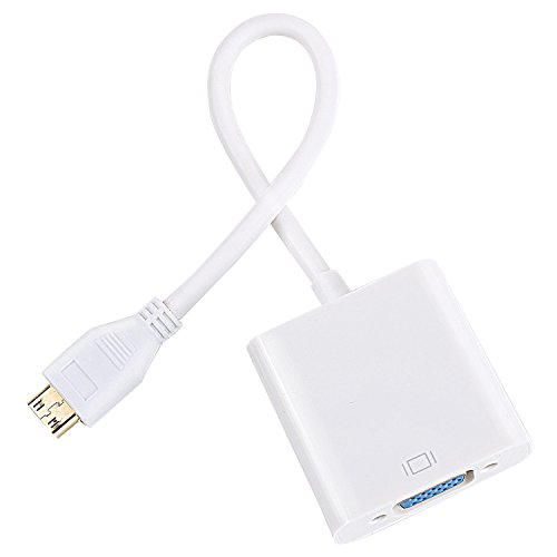 Incutex Mini HDMI auf VGA Adapter inkl. Audioübertragung mini HDMI VGA Konverter