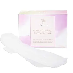 Azah Ultra-Absorbent XXXL Maternity Pads | Box of 25 (420mm) Pads | Organic Cotton Pad made for Heavy Flow, Postpartum Flow & Overnight flow | MADE SAFE Certified