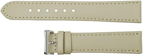 NEW Genuine Leather Flat Stitched Watch Band/Strap in All Colours &amp; Sizes (Beige, 12mm)