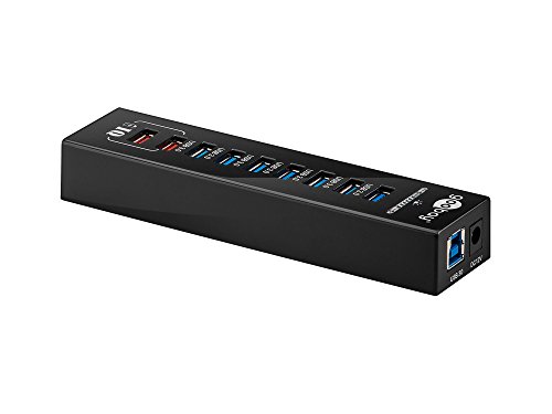 Preisvergleich Produktbild USB 3.0 Hub, 7 Übertragungsports + 2 Schnellladefunktionsports
