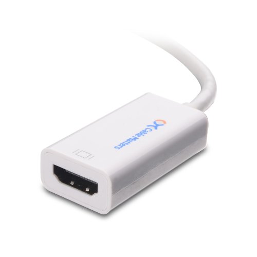 Cable Matters® Gold überzogene Mini Displayport (Thunderbolt™ Port kompatibel) auf HDMI Mann zum weiblichen Adapter in Weiß - 4
