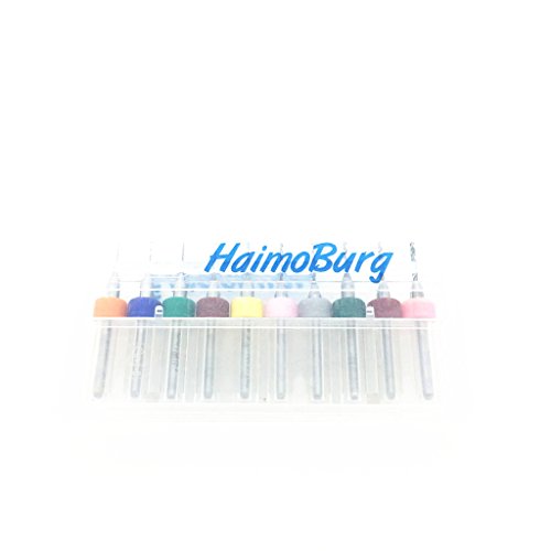 Haimoburg 10x PCB Micro Spiralbohrer Metallbohrer Satz Dick Griff Wolframstahl Carbide Fräser Dremel Stich- Bohrer -Set 0,3 mm – 1,2 mm in Protection Box - 5