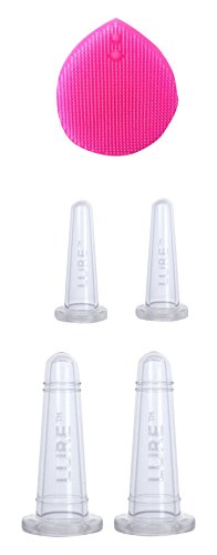 LURE Home Spa Glam Face And Eye Cupping Massage Set With Free Cleansing Brush For Instantly Ageless Look - Natural Anti Aging Solution Reduces Fine Lines & Deep Wrinkles, Improves Collagen Use Oi