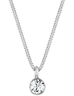 Elli Halskette Basic Solitär mit Swarovski® Kristall 925 Sterling Silber 45cm