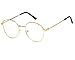 Produktbild Damen Metall Frame Retro Glasrahmen Katzenohr Ebenenspiegel Dekobrille Klassisches Rund Rahmen Glasses Klare Linse Brille