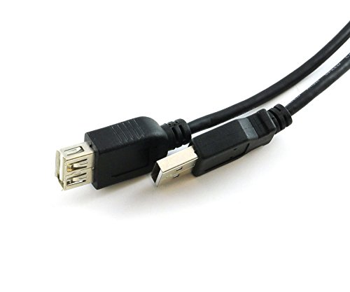 RHOMBUTECH® – 5m Premium USB 2.0 Hi-Speed Kabel, Verlängerungskabel, A-Stecker auf A-Buchse, Datenkabel, Anschlusskabel, doppelt geschirmt (5m, schwarz) - 3