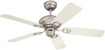 Westinghouse Ceiling Fans 7212340 - Ventilatore da soffitto Design and Combine Instaloc, 105 cm, colore: Acero/Bianco/Alluminio spazzolato