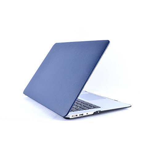 Macbook Air 11 Hülle Case Tastaturschutzfolie Displayschutzfolie 3 in 1 Kit, TECOOL [Ultra Dünn Serien] Leder Hartschale Schutzhülle Case für MacBook Air 11.6 Zoll Modell: A1370 und A1465 – Dunkelblau - 5