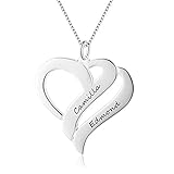GaoSh Collana da donna personalizzata incisa con 2 nome in argento sterling 925 catena BFF a forma di cuore pendente amicizia collane per anniversario San Valentino compleanno