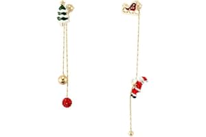 VIOJRLLY Boucle D'oreille Noel Femme, Série de Noël Boucles D'oreilles, Pendantes de Goutte de Noël, Boucles D'oreilles à Pompons de Noël, Creative Noël Boucles D'oreilles, Cadeaux de Noël pour Filles et Dames