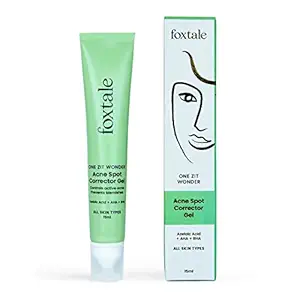 Foxtale One Zit Wonder Acne Spot Corrector Gel | Acne Gel for Pimples | Anti-Acne Spot Gel | Acne Scar Gel | Acne Treatment Gel | Acne Clear Gel - 15ml