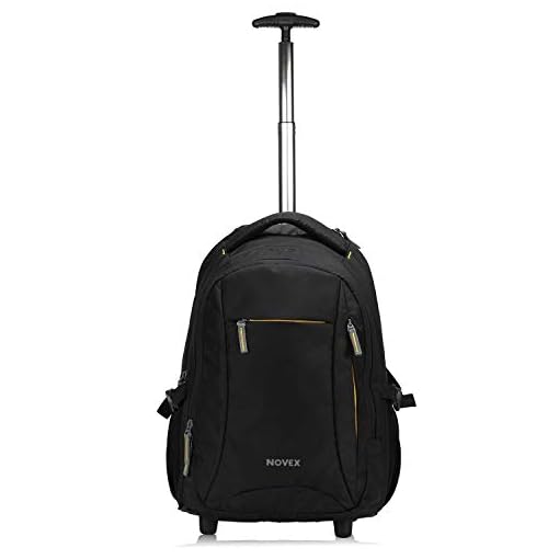 NOVEX Pacific 35 Litre Water Resistant Laptop Trolley Bags for Travel with 3 Compartments 15.6" Roller Case for Office Travel Bag for Men & Women | 2 Wheels Trolley Backpack Laptop