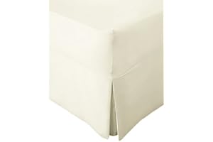 R&Z Extra Deep 100% Egyptian Cotton 200 Thread Count Easy Care Fitted Valance Sheet Pleated (Cream, King)