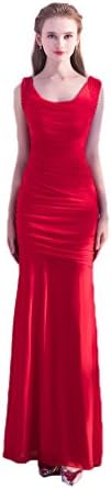 Women's Sheath Maxi Parls Red Evening Gowns Formal Party Wear, Red, 16