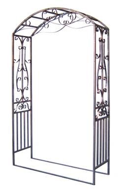 CLP Metall-Rosenbogen, prunkvoll, Eisen pulverbeschichtet, Höhe 220 cm, Breite 120 cm, Tiefe 44 cm schwarz - 2