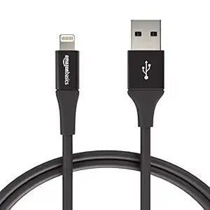 AmazonBasics Apple Certified Lightning to USB Charge and Sync Extra Tough Cable, 3 Feet (0.9 Meters) - Black