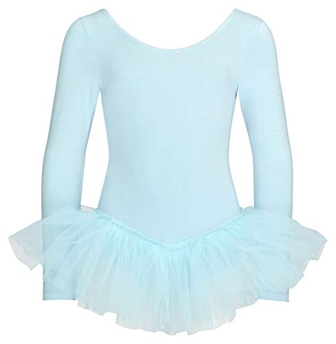 tanzmuster tutú de Ballet 'Alea' de Manga Larga para niñas en Azul Claro, 104/110 (5-6 años)