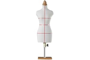 Gerrit Mini Mannequin for Sewing Making, Half Scale Dress Shape 1/2 1/3 1/4 Sizes, Fully Fixable Seamstress Dummy Model, Pants Pattern Making Model (Non Adult Full Size) 1/2B white