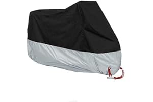 ‎BIG ANT Big Ant Motorrad Abdeckplane Outdoor, wasserdichte Motorradabdeckung 190T, Winddichte Motorradgarage für Harley-Davidson, Honda, Suzuki, Kawasaki uzw. - Schwarz丨Silber (275cm*127cm*89cm)