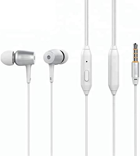 Celebrat Series G1 Metal Hi-Fi Stereo Sound in-Ear Earphone with Mic for Smartphones, iPhones, Featured Phone, Tablet, PSP, Laptop, Computer, PC (Silver)