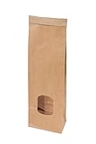 SOSTENIBLE: Las bolsas de Kraft orgánico con ventanas hechas de papel marrón sin blanquear provienen de la silvicultura sostenible certificada. Las bolsas de papel son totalmente reciclables