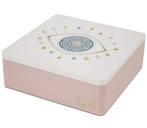 Preisvergleich Produktbild Charming House Design Schmuckkästchen aus Holz, Rosa, für Ringe, Armbänder, Ohrringe, Halsketten, Samtfutter
