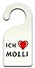 Produktbild Personalisierter Türhänger (Türschild) mit Aufschrift Ich liebe Molli (Vorname/Zuname/Spitzname)