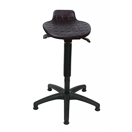 Premium Sit Stand Stool with PU Seat black, Gliders, by Lotz