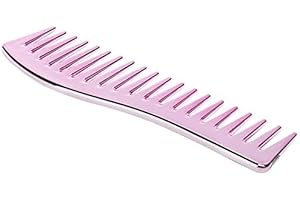 BETUED Pettine Districante per Capelli, Pettine a Denti Larghi per Capelli Ricci, Pettine per Shampoo Senza Manico Grande Pettine Districante per Donna Uomo(Rosa viola)