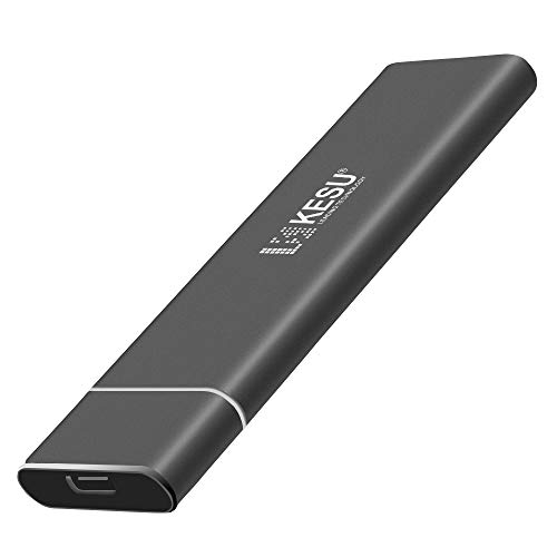 KESU SSD Externo 512 GB/1 TB, Unidad de Estado sólido portátil, USB 3.1 Gen 2,540 M/s, Almacenamiento Externo Compatible para Mac, Latop, Escritorio, Tableta, teléfonos Android Negro Negro 512 GB