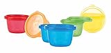 thermobecher brei Spülmaschinengeeignet Nûby ID91161A Pick Nick Snack Cups, Schälchen mit Deckel, mehrfarbig, 6er Pack