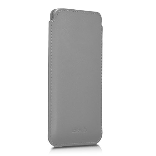 kalibri Leather bag case for smartphones size S - e.g. compatible with iPhone 6/6S, iPhone 7 - Phone Case Cover Leather Protection case in light grey