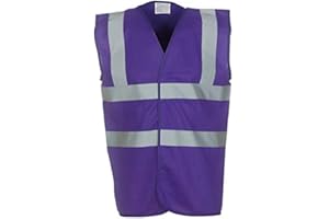 EXPERT WORKWEAR Hi Vis Multi-Colour Safety Vest High Visibility Reflective Viz Waistcoats 2 Band & Brace - 24 Colours | Small to 5XL
