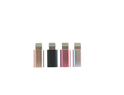 2x USB Blitz to Micro USB Type B Adapter Konverter für iPhone 5 6 6s 7 7s plus iPad iPod, kompatibel mit Apple iOS alle Versionen (Schwarz) - 6