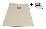 Plato ducha resina textura pizarra 'Slate'. 70x140cm. Beige Ral. 1015
