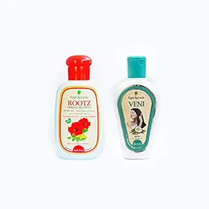 Rajah Ayurveda Rootz Shampoo 100ml and Veni Hair Oil 100ml Combo