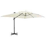 Tidyard Parasol Deporte Inclinable | Parasol Suspendu | Parasol en Porte-à-Faux et Mat - en Aluminium 400x300 cm Sable