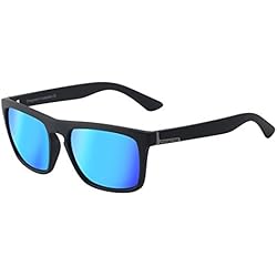 Dirty Dog – Gafas de sol polarizadas en negro satinado con hielo azul espejo lente