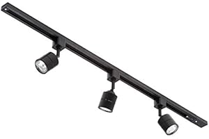 Litecraft Kitchen Track Light with Soho Fixture & GU10 LED Bulbs - (Black, 1M 3 Light)