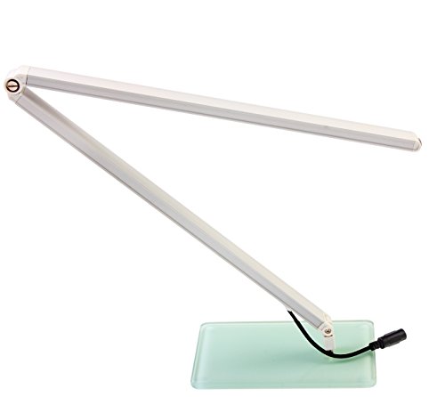 Preisvergleich Produktbild ELINKUME 7W 600 Lumen Dimmbare Augenschutz Tischlampe LED Schreibtischlampe Tischlampe Klappbare mit Gehärtetes Glas Sockel 48 LEDs (White)