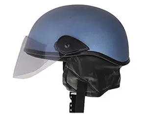 Western Era Stylish Half Face Helmet for Kids || Baby Safety and Comfort || (3-12 Years) (Blue Metallic Matte)