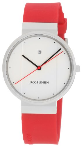 Jacob Jensen Herren-Armbanduhr Analog Quarz Kautschuk 32751 Jacob Jensen Herren-Armbanduhr Analog Quarz Kautschuk 32751