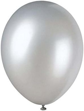Ericoy 10 inches of 100 PCS Silver balloon latex 183 grams/bag adornment children's party