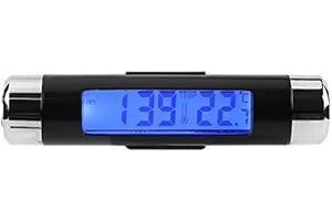 MADEZZ Clip de salida de aire,Multifuncional Coche Auto Reloj electrónico Termómetro LED Retroiluminación Pantalla digital