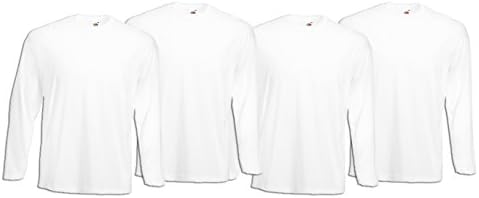 Mens 4 Pack Fruit of the Loom Full-Sleeve Valueweight T Shirt