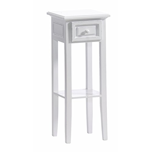 Tavolino di design per telefono, con cassetto, bianco, in stile rurale. Xtradefacotry