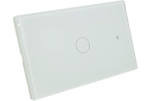 LEDLUX Interruttore Da Parete WiFi, 3 In 1 WiFi 2.4G + RF 433 Mhz + Tasto Touch, Compatibile Con Amazon Alexa e Google Home, Pannello Smart Intelligente Per Scatola 503 Italiana (Bianco, 1 Tasto Touch)